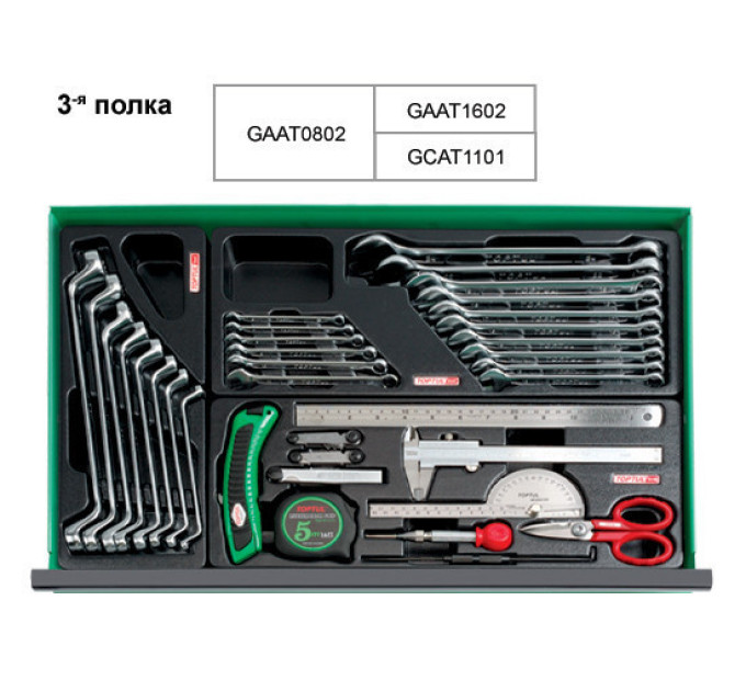 Скринька для СТО з інструментом TOPTUL (Pro-Line) 3 секції 157 од. GCAZ0011