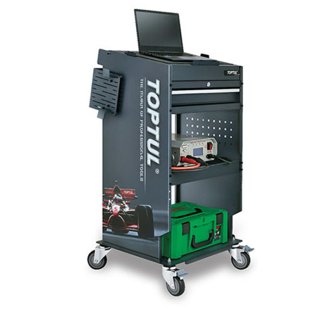 Тележка автодиагноста 1 секция, 2 открытые полки TOPTUL TCMD0103