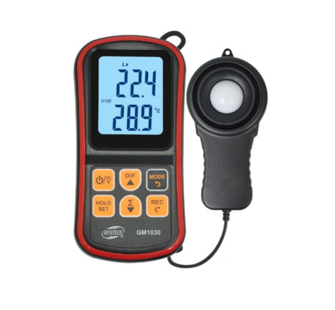 Люксметр + термометр, Bluetooth 200000 Lux BENETECH GM1030