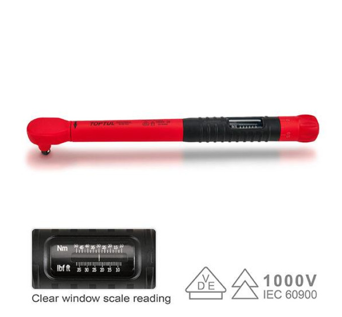 Ключ динамометрический 3/8" 10-50Nm изолированный 1000V VDE TOPTUL ANVA1205V4