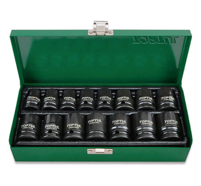 Набор ударных головок TOPTUL 1/2" 10-24мм 15ед. GDAD1501