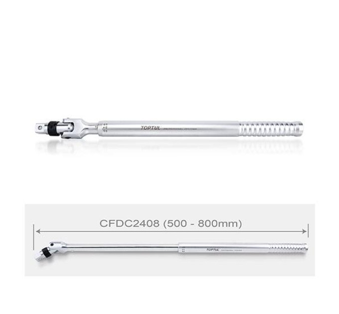 Вороток 3/4" телескопический 500-800мм с шарниром (с фиксатором) TOPTUL CFDC2408