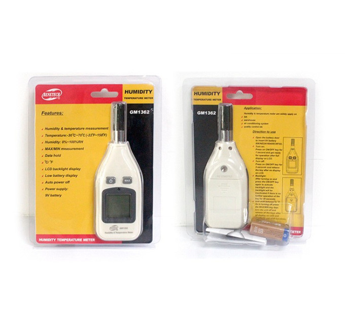 Термогигрометр 0-100%, -30-70°C BENETECH GM1362