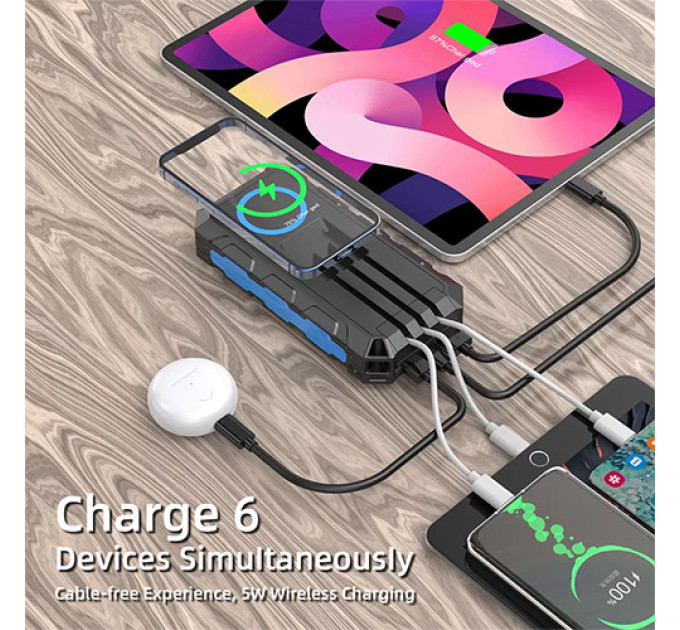 Пoвepбaнк 30000 mAh с солнечной панелью (Solar power bank) QC3.0 PROTESTER PRO-S30