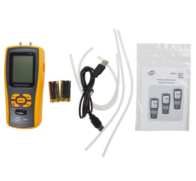 Дифференциальный микроманометр USB, ±10 кПа BENETECH GM511