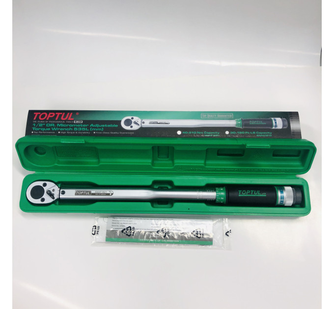 Динамометрический ключ 1/2" TOPTUL 535mm 40-210Nm ANAF1621
