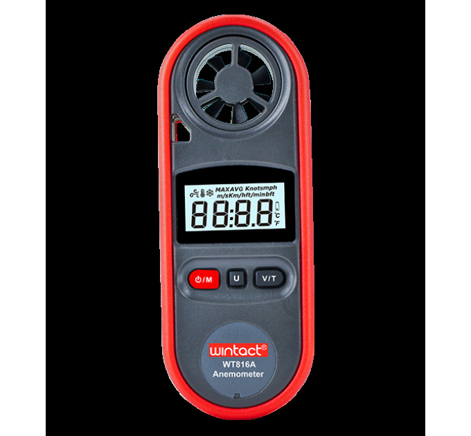 Анемометр цифровой 0,7-30м/с, -10-45°C WINTACT WT816A