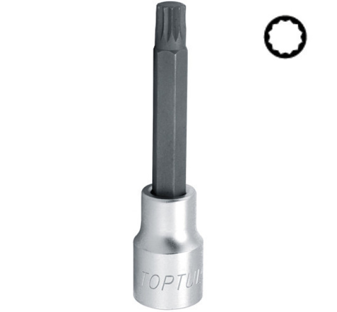 Насадка SPLINE TOPTUL M12 L100мм 1/2" BCJA1612