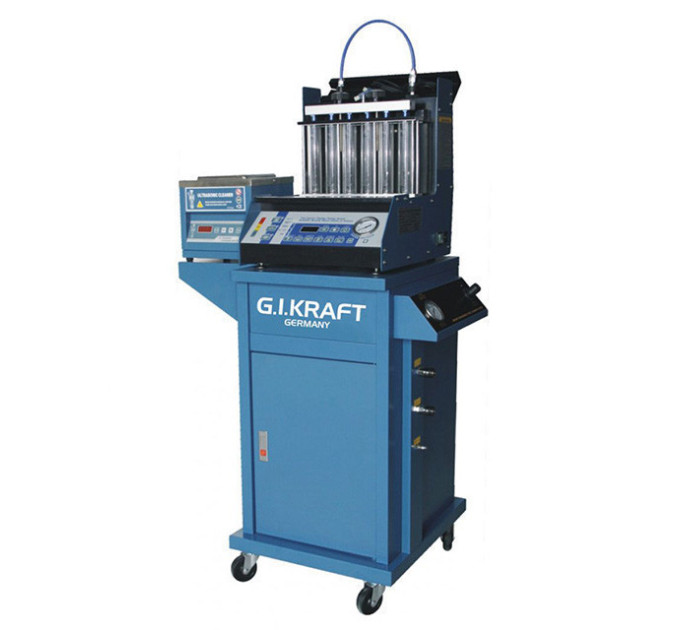 Стенд для промивання форсунок (6 форсунок, візок, УЗ-ванна з таймером) GI KRAFT GI19114