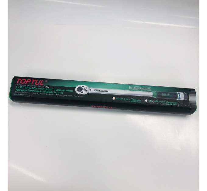 Динамометрический ключ 1/2" TOPTUL 535mm 40-210Nm ANAF1621