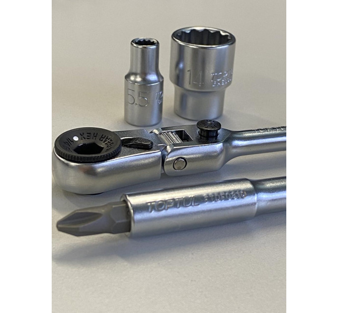 Трещотка мини 1/4" с шарниром TOPTUL 60 зубцов (исп. с FTDF0810) CHEV0811
