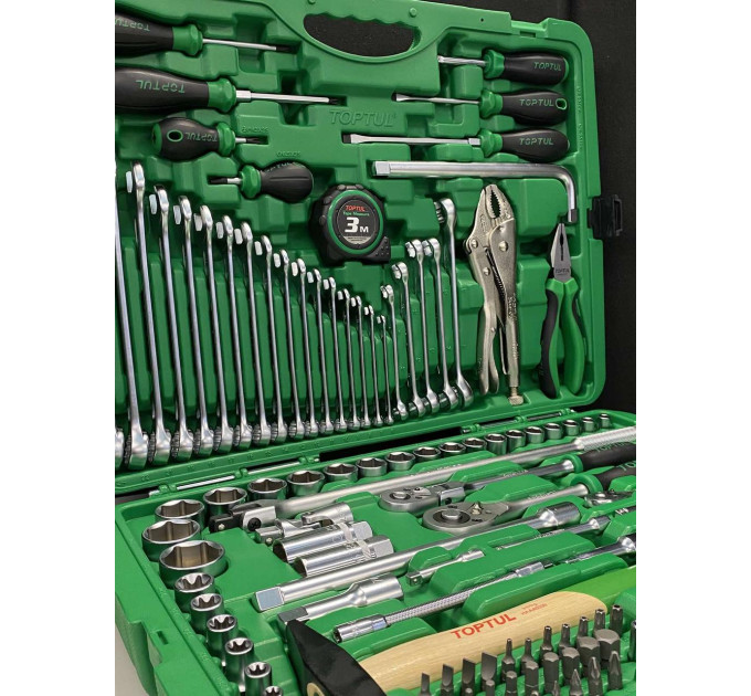 Универсальный набор инструмента 1/4", 3/8", 1/2" 144ед. TOPTUL GCAI144R