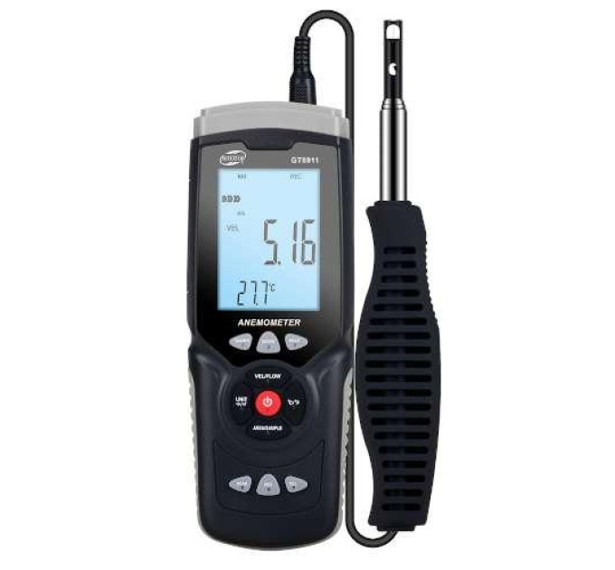Термоанемометр профессиональный USB, 0,3-30м/с, 0-45°C BENETECH GT8911