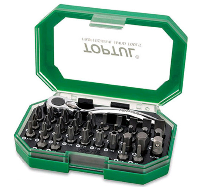 Набір біти + тріскачка TOPTUL 1/4" 35од. GACW3504