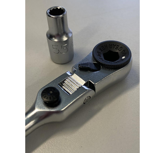 Трещотка мини 1/4" с шарниром TOPTUL 60 зубцов (исп. с FTDF0810) CHEV0811