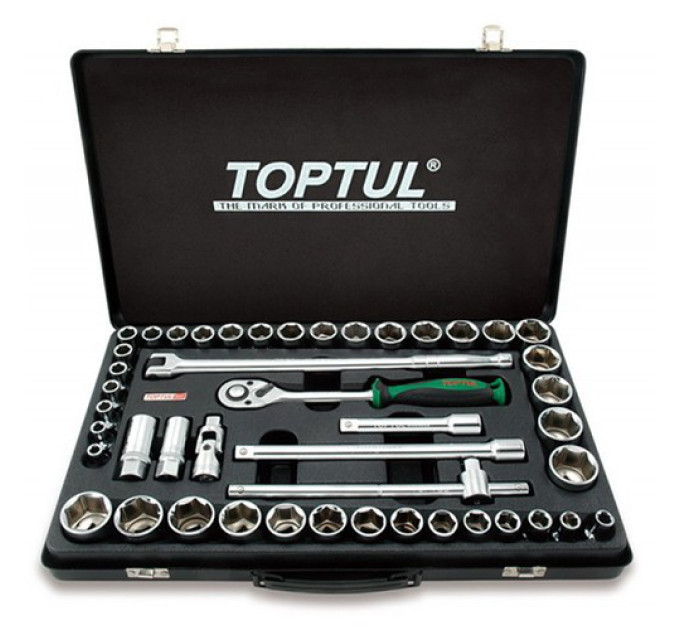 Комбинированный набор инструментов TOPTUL 1/2" (дюйм+метр.) 46ед. GCAD4601