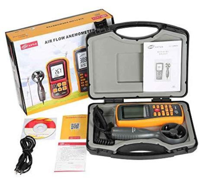 Анемометр-термометр USB 0,3-45м/с, 0-45°C BENETECH GM8902