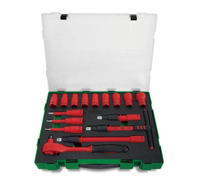 Набор изолированного инструмента TOPTUL VDE 1/2" 16ед. (6-гр.) GZC1609