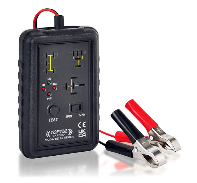 Тестер автомобильных реле 12V / 24V, 4-pin / 5-pin TOPTUL EAAE0124