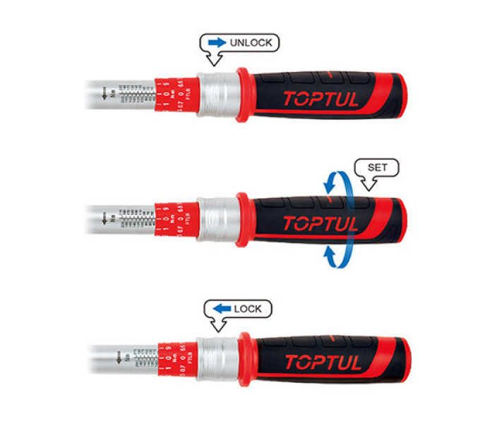 Динамометрический ключ TOPTUL 1/2"x580мм 70-350Nm ANBV1635