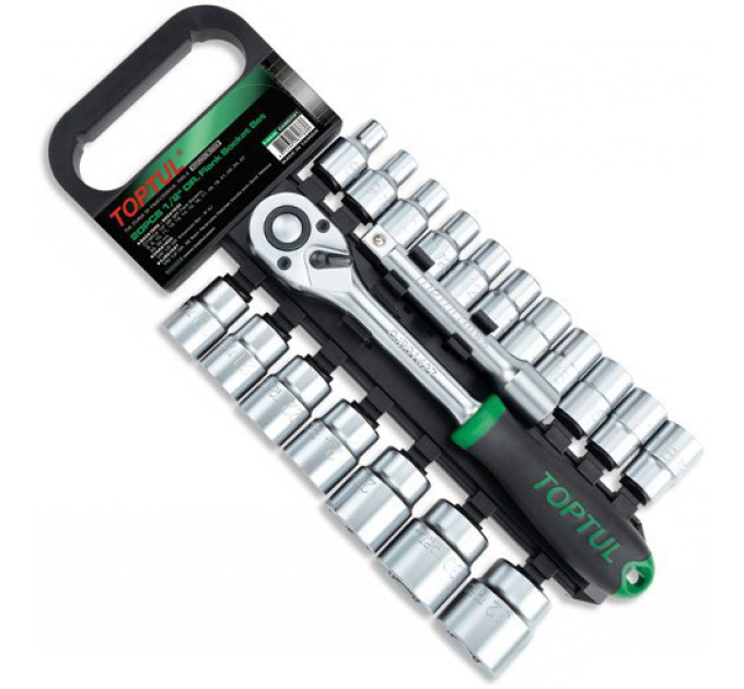 Набор головок с трещоткой TOPTUL 1/2" 20ед. 8-32мм GABB2001
