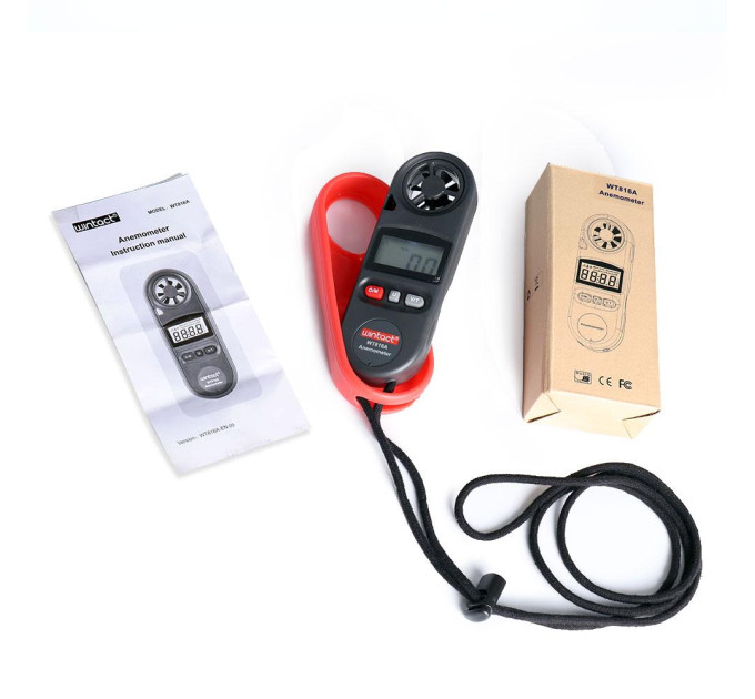 Анемометр цифровой 0,7-30м/с, -10-45°C WINTACT WT816A