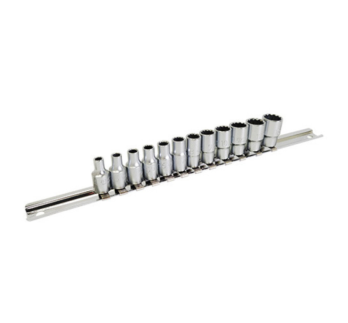 Набор головок на планке 12-гранные 1/4" 12ед. 4-13мм TOPTUL GAAQ0801U-12