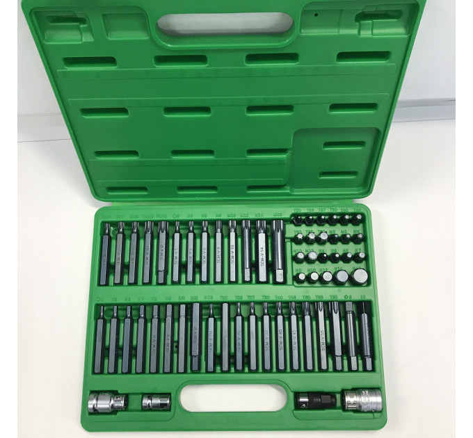 Профессиональный набор бит TORX, HEX, SPLINE, RIBE, SQ 60ед. TOPTUL GCAI6003