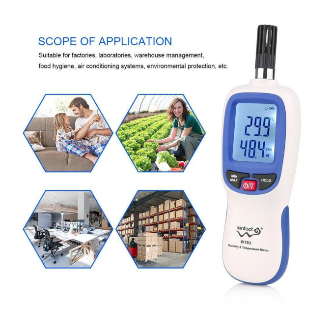 Термо-гигрометр 0-100%, -20-70°C WINTACT WT83