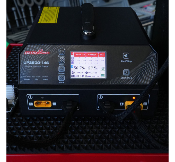 Зарядное устройство 2-канальное 28А 6-14S LiPo/LiHV 2800Вт 220В ULTRA POWER PROTESTER UP2800-14S