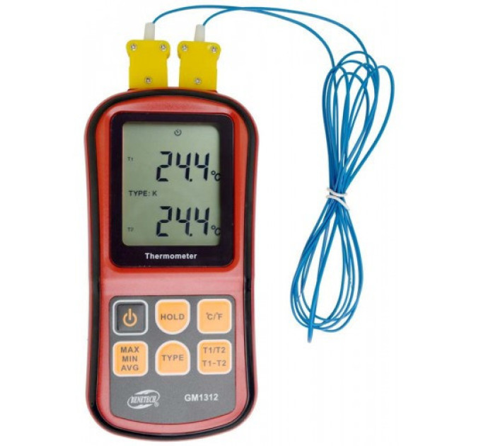 Термометр цифровой двухканальный -250-1767°C BENETECH GM1312