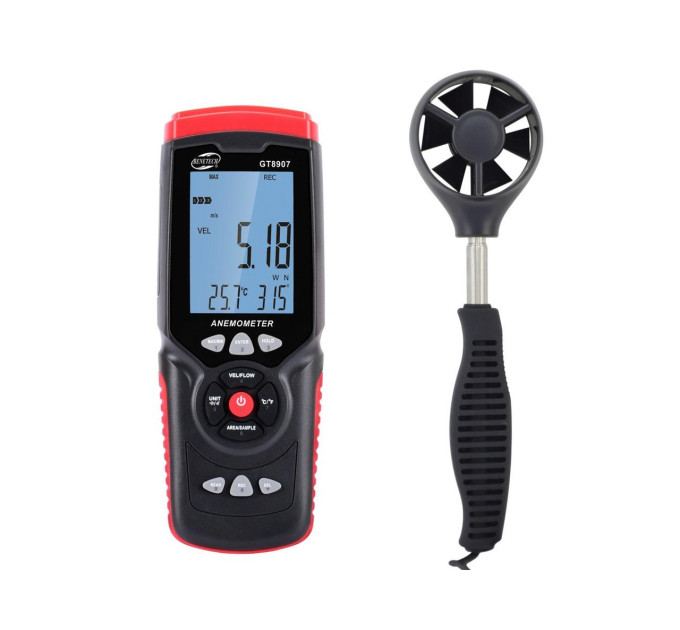 Анемометр профессиональный USB 0,3-45м/с, 0-45°C BENETECH GT8907