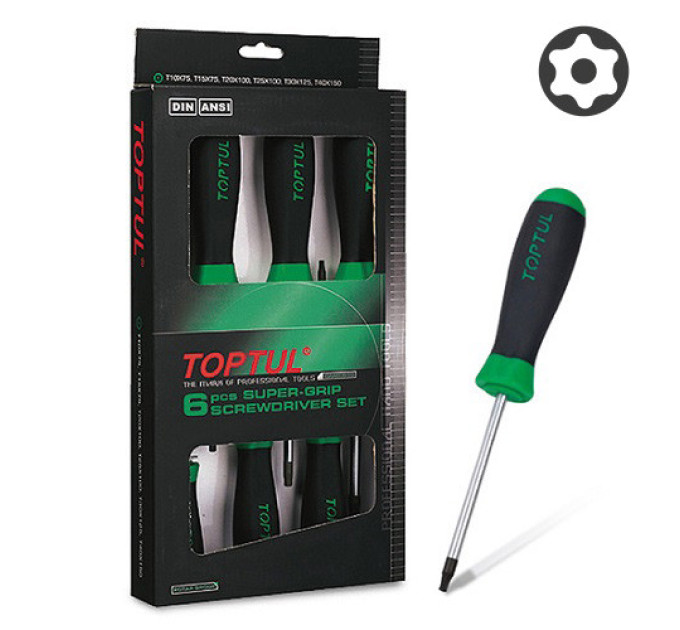 Набор отверток TORX с отверстием T10-T40 6ед.TOPTUL GAAE0610