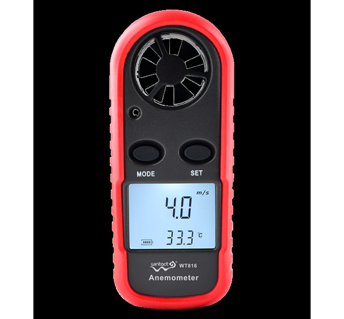 Анемометр цифровой 0,1-30м/с, -10-45°C WINTACT WT816