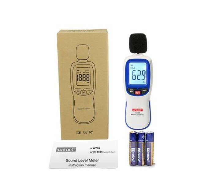 Измеритель шума (шумомер) Bluetooth 30-130 дБ WINTACT WT85B