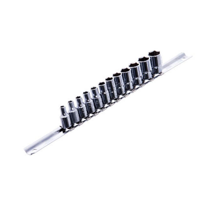 Набор головок торцевых на планке TOPTUL 1/4" 12ед. 4-13мм GAAQ0801U