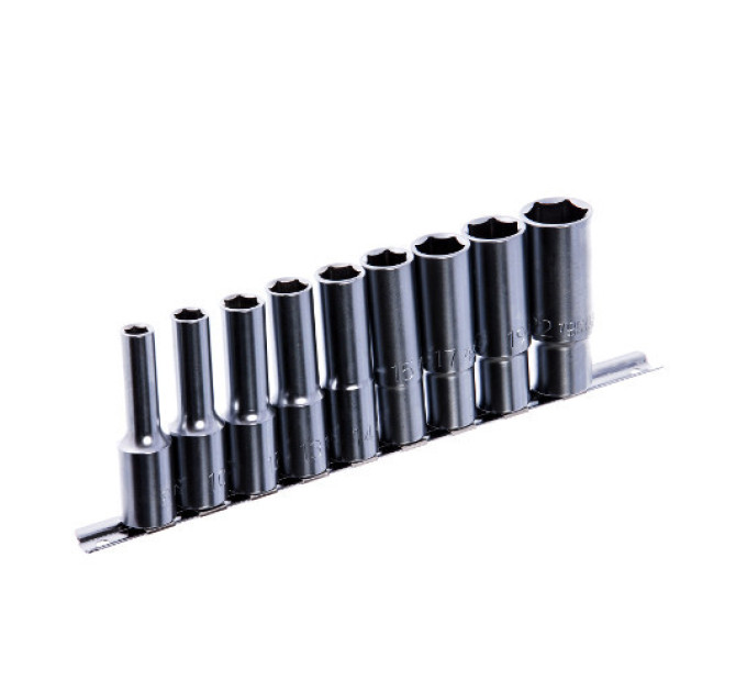 Длинные торцевые головки на планке TOPTUL 1/2" 9ед. 8-22мм GAAQ1605U