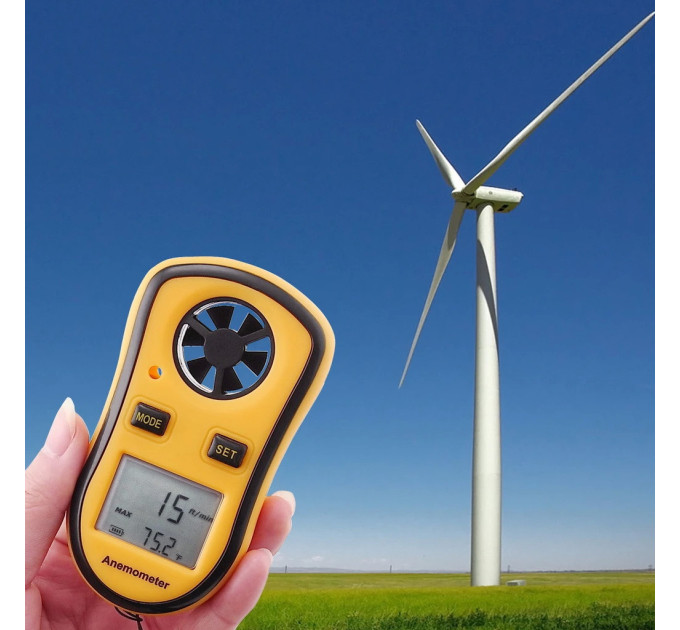 Цифровой крыльчатый анемометр 0,1-30м/с, -10-45°C BENETECH GM8908
