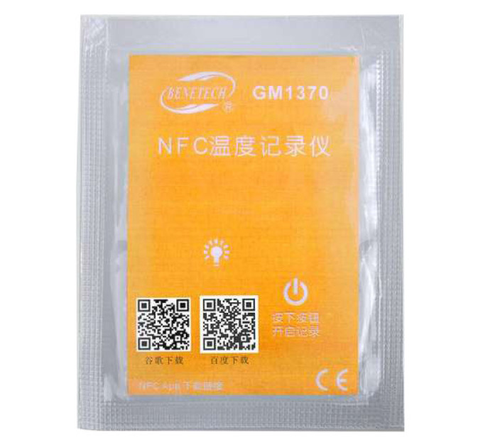 Регистратор температуры NFC (одноразовый), -25°C-60°C, 4000 записей BENETECH GM1370