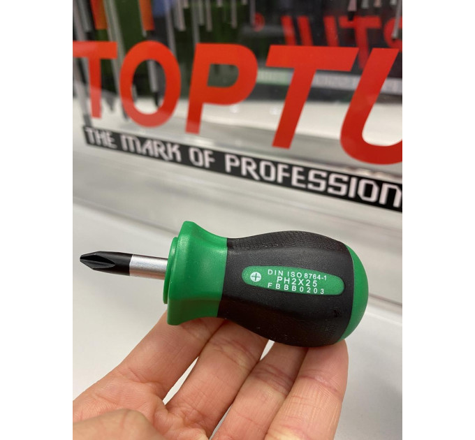Коротка викрутка хрестова TOPTUL PH2x25 FBBB0203