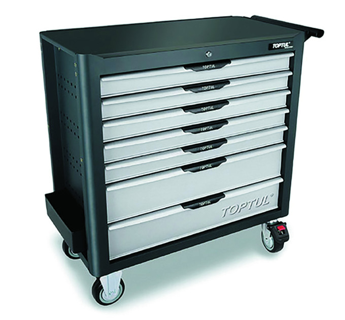 Тележка инструментальная профессиональная TOPTUL 7 секций JUMBO NEW PRO-LINE (серая) TCBK0703