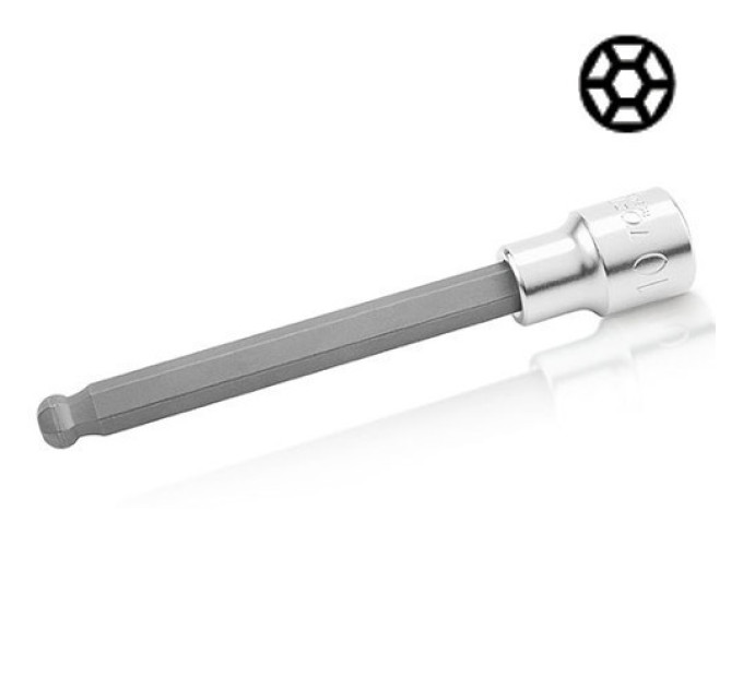 Насадка шестигранник HEX TOPTUL 6 мм 140мм 1/2" с шаром BCSA1606