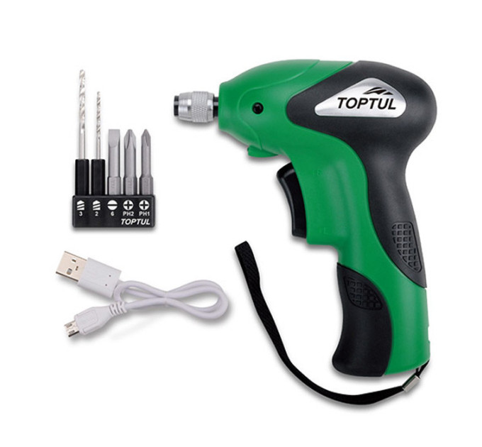 Викрутка акумуляторна TOPTUL 1/4" 6.4V 4.5Nm 265об/хв KPDB0805