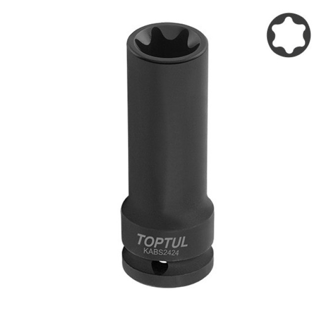 Довга ударна торцева головка 3/4" E24 L110мм TOPTUL KABS2424