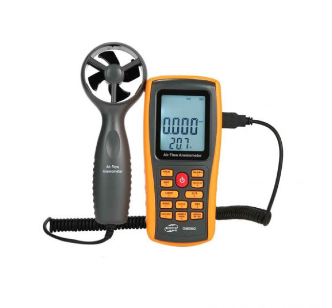 Анемометр-термометр USB 0,3-45м/с, 0-45°C BENETECH GM8902