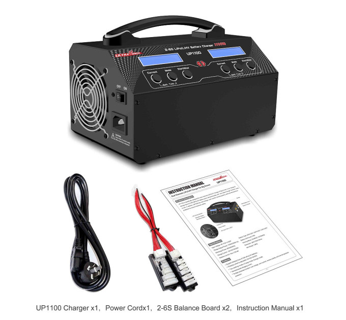 Зарядное устройство 2-канальное 2x22А 2-6S LiPo/LiHV 1100Вт 220В ULTRA POWER PROTESTER UP1100