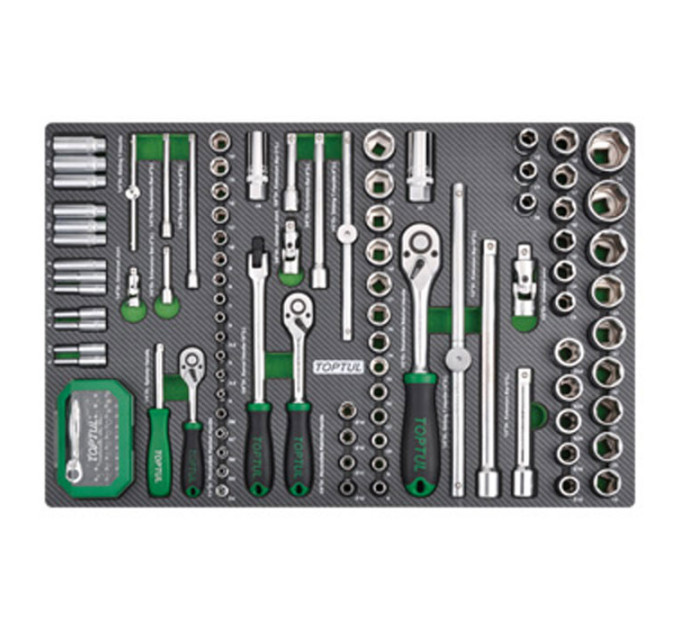 Набор инструмента в ложементе 1/4", 3/8", 1/2" 126ед. TOPTUL GEDC611