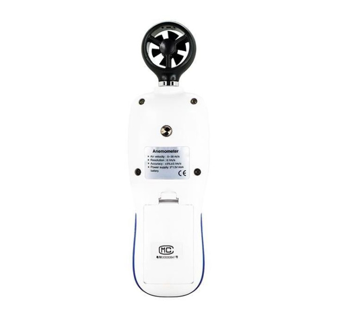 Цифровой крыльчатый анемометр 0,3-30м/с, -10-45°C WINTACT WT82