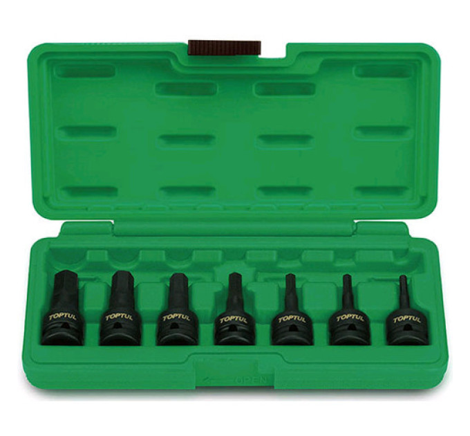 Набір ударних насадок HEX TOPTUL 1/2" 4-14мм 7 од. GDAI0702