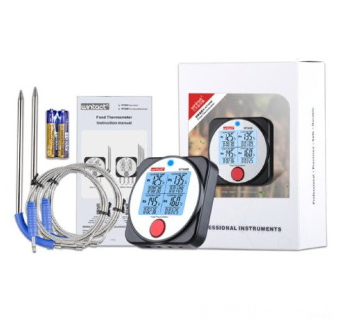 Термометр пищевой электронный 4-х канальный Bluetooth -40-300°C WINTACT WT308B